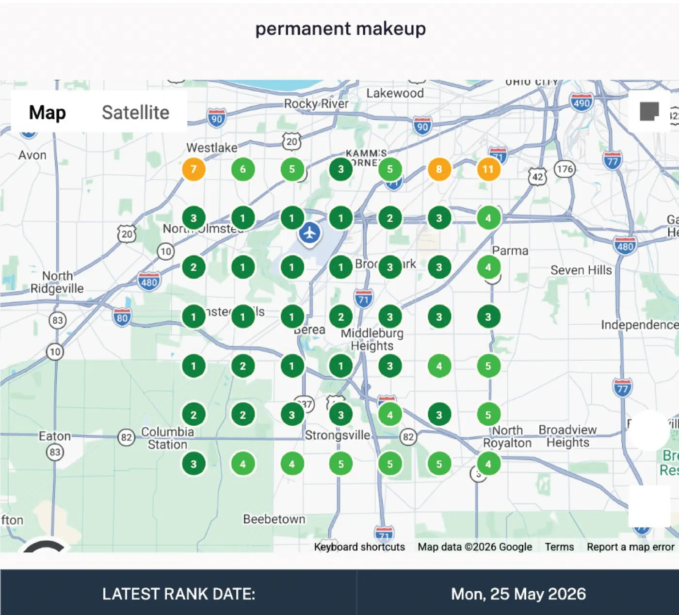 Permanent makeup grid